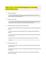 WGU D101 Cost and Managerial Accounting 2023/2024 Exam