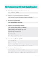 NC Post Licensing - 303 Study Guide Graded A+
