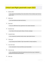 critical care/flight paramedic exam 2023