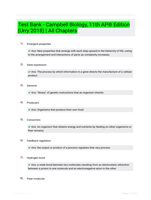 Test Bank - Campbell Biology, 11th AP Edition (Urry 2018)  | All Chapters