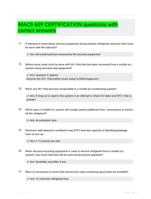 MACS 609 CERTIFICATION questions with correct answers