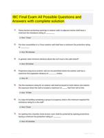 IBC Final Exam All Possible Questions and Answers  with complete solution