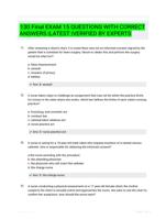 130 Final EXAM 15 QUESTIONS WITH  CORRECT ANSWERS |LATEST  |VERIFIED BY  EXPERTS
