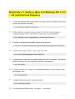 Maternity V1 (Relias Labor And Delivery Rn A V1)  44 Questions & Answers