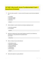 AZ-900: Microsoft Azure Fundamentals Exam  Questions/Answers