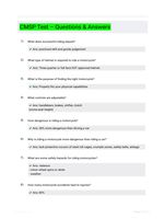 CMSP Test  Questions & Answers