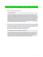 IHI QI 102 Exam Questions with Correct Answers