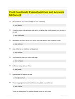 Pivot Point Nails Exam Questions and Answers All Correct