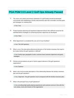 PGA PGM 3.0 Level 2 Golf Ops Already Passed