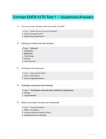 Corman ENFB 4170 Test 1  Questions/Answers