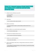 OSHA 511 General Industry EXAM QUESTIONS (48 TERMS) WITH VERIFIED DEFINITIONS UPDATED 2024
