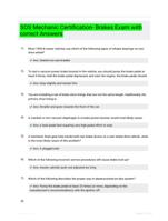 SOS Mechanic Certification- Brakes Exam with correct Answers