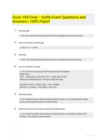 Econ 104 Final  Goffe Exam Questions and Answers | 100% Pass!!