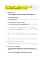 NOCTI Small Animal Science Exam | 103 Questions 100% Correct Answers