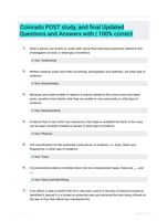 Colorado POST study, and final Updated Questions and Answers with | 100% correct