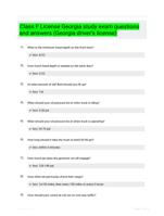 Class F License Georgia study exam  questions and answers (Georgia drivers  license)