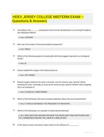 HDEV JERSEY COLLEGE MIDTERM EXAM  Questions & Answers
