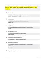 MHA 707 Exam 3 (Ch 6-8 Special Topic)  Qs And As
