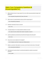 Idaho Core Competency Questions & Answers(graded A+)
