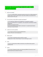 Human Movement Final USAHS with 100% correct answers