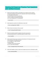 Hearing Aid Dispenser Practice Test Questions with Verified Answers