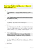 Final Exam NU 664 Set 1 Question and answer already passed 2023