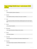 Regis College NU606 Quiz 1 and answer 2023 verified