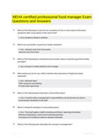 NEHA certified professional food manager Exam Questions and Answers