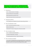 Knowing Through Inquiry - NURS2420 Final Study Guide Questions and Correct Answers