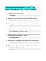 Journeyman and Master Plumbing Exam Question Bank with 100% c0rrect Answers