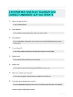 2 ECON B-251 Final Exam  Questions And CORRECT ANSWERS |  LATEST UPDATE