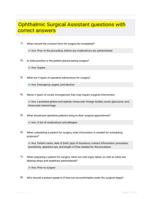 Ophthalmic Surgical Assistant questions with correct answers