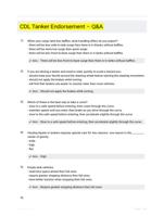 CDL Tanker Endorsement  Q&A