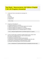 Test Bank - Neuroscience, 6th Edition Chapter 1-34 | All Chapters Answered