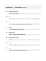 Geometry Cumulative Exams