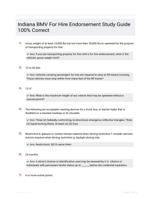 Indiana BMV For Hire Endorsement Study Guide 100% Correct