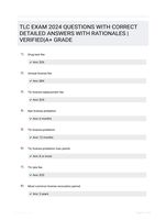 TLC EXAM 2024 QUESTIONS WITH CORRECT DETAILED ANSWERS WITH RATIONALES |VERIFIED|A+ GRADE