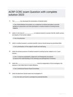 ACRP CCRC exam Question with complete solution 2023