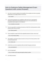 Intro to Explosive Safety Management Exam Questions with correct Answers