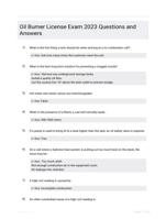 Oil Burner License Exam 2023 Questions and Answers
