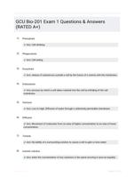 GCU Bio-201 Exam 1 Questions & Answers (RATED A+)