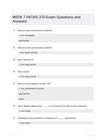 WEEK 7 PATHO 370 Exam Questions and Answers