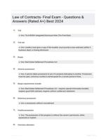Law of Contracts- Final Exam - Questions & Answers (Rated A+) Best 2024