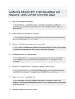 California Adjuster PSI Exam Questions and Answers (100% Correct Answers) 2023