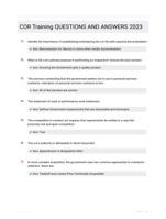 COR Training QUESTIONS AND ANSWERS 2023