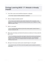 Portage Learning BIOD 171 Module 6 Already Passed