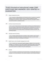 TExES Principal as Instructional Leader (268) QUESTIONS AND ANSWERS 100% VERIFIED A+ GUARANTEED