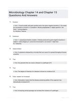 Microbiology Chapter 14 and Chapter 15 Questions And Answers