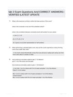 lab 2 Exam  Questions And CORRECT ANSWERS |  VERIFIED |LATEST UPDATE