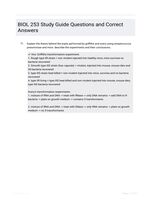BIOL 253 Study Guide Questions and Correct Answers